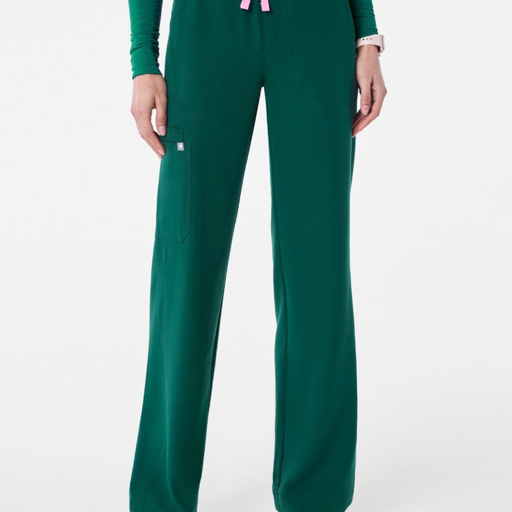 Figs Isabel Wide-Leg Scrub Pants Forest Green